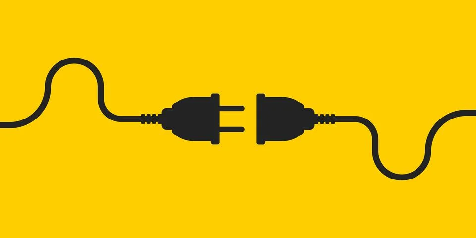 Electric socket icon in flat style. Connection and disconnection vector ill.. 스톡 일러스트