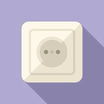 Electric socket icon flat vector. Smart consumption Stock Illustration