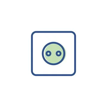 Electric socket icon lineal color. simple vector logo illustration 스톡 일러스트
