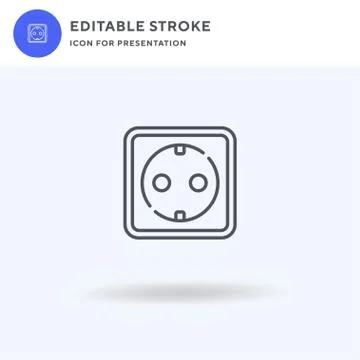 Electric Socket icon vector, filled flat sign, solid pictogram isolated on white Stock Illustration