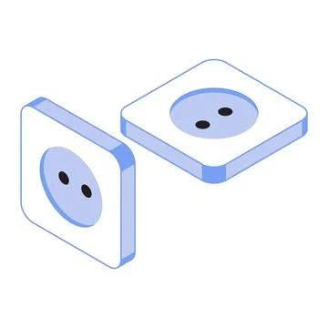 Electric socket isometric Stock Illustration