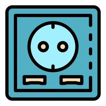 Electric socket on, outline style イラスト素材