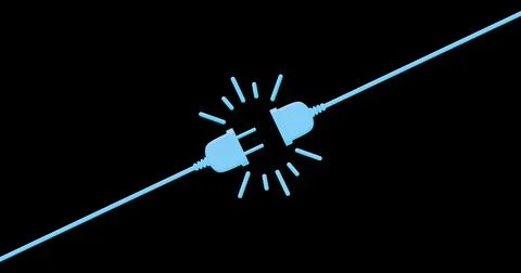 Electric socket with a plug. Connection and disconnection concept. 404 erro.. Stock Illustration