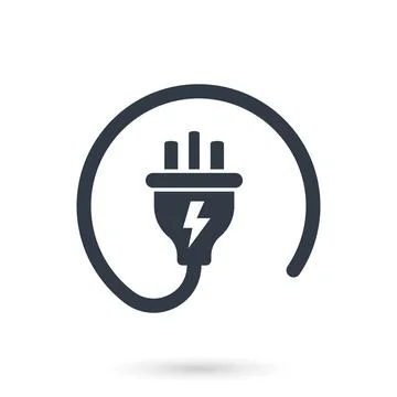 Electric socket with a plug icon in flat style. Connection symbol vector il.. 스톡 일러스트