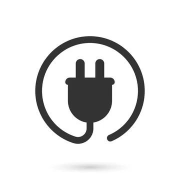 Electric socket with a plug icon in flat style. Connection symbol vector il.. 스톡 일러스트