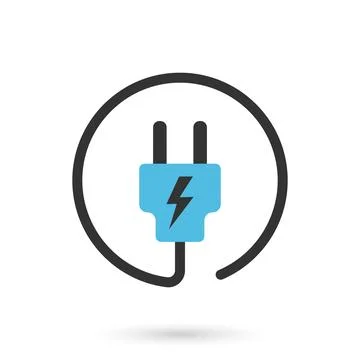 Electric socket with a plug icon in flat style. Connection symbol vector il.. 스톡 일러스트