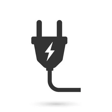 Electric socket with a plug icon in flat style. Connection symbol vector il.. Illustrazione stock