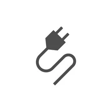 Electric socket with a plug icon in flat style. Connection symbol vector il.. Stock Illustration