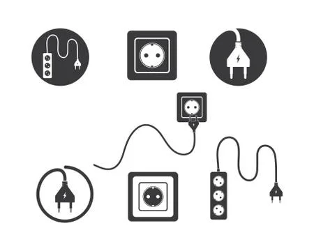 Electric socket plug vector,illustration Illustrazione stock