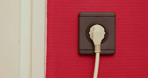 Electric Socket Plugging in Appliance Stock Footage 152668685