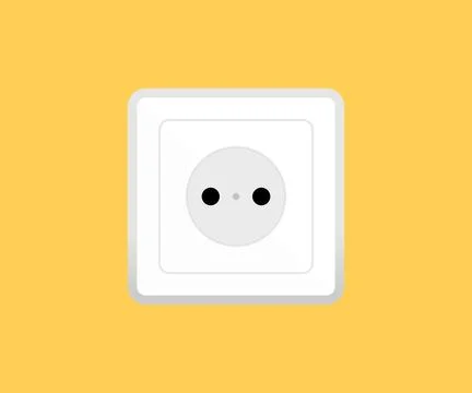 Electric socket on, Power electrical socket realistic logo design. Stock Illustration