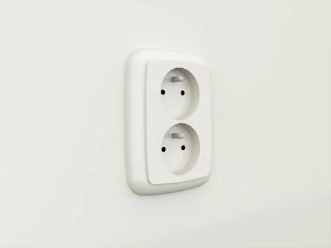 Electric socket rendered black and white Stock Illustration
