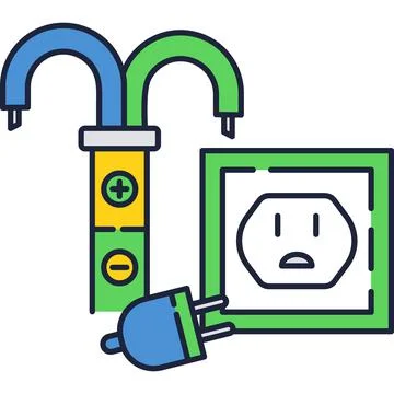 Electric socket repair vector damage plug icon Stock Illustration