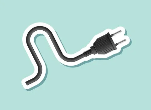 Electric socket sticker icon in flat style. Connection and disconnection ve.. Stockillustratie