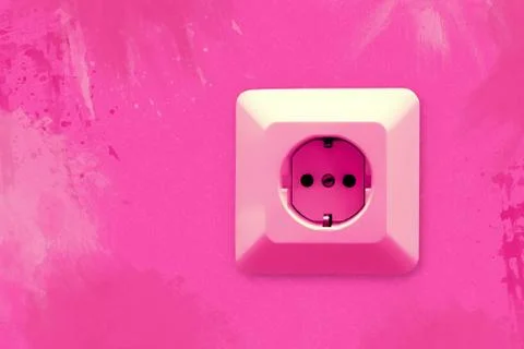 Electric socket on wall Stock Photos