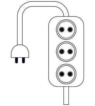 Electric socket on white 스톡 일러스트