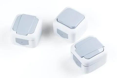 Electric sockets and light socket switch Stock Photos