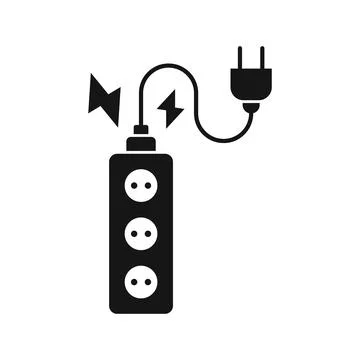 Electric sockets icon in flat style. Electricity plug vector illustration o.. Stock Illustration