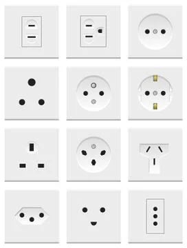 Electric Sockets Set Stock Illustration