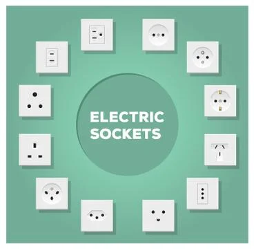 Electric Sockets Set Stock Illustration