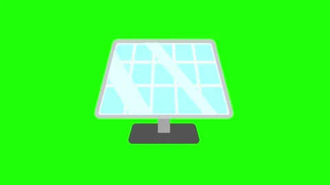Electric solar panel , animated icon isolated solar panel 4k green screen cro Stock Footage 328617165
