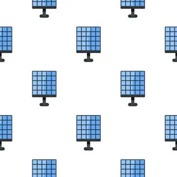 Electric solar panel pattern seamless Stock Illustration
