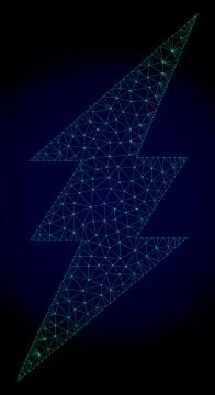 Electric Spark Polygonal Frame Vector Mesh with Fast Motion Effect Stock Illustration