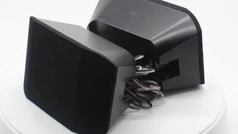 Electric speaker on white background Stock Footage 141260751