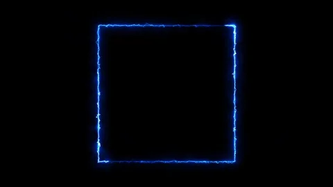 Electric square light effect glowing abstract outline streak frame animation. Wi Video stock 342958277