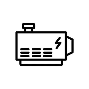 Electric stable alternator icon vector outline illustration Stock Illustration