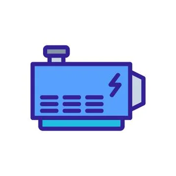 Electric stable alternator icon vector outline illustration Stock Illustration