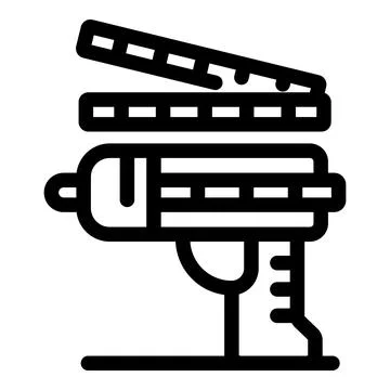 Electric staple gun using staples for repairing furniture Stock Illustration