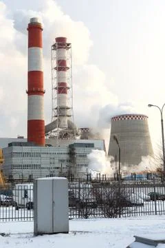 Electric station - combined heat and power Stock Photos