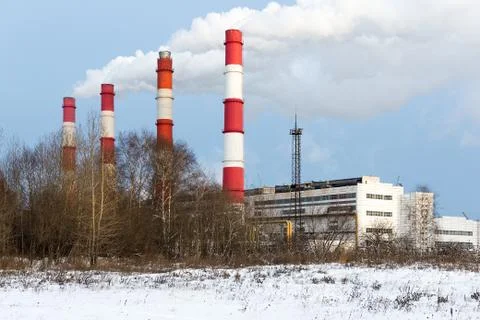 Electric station - combined heat and power Stock Photos