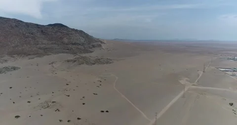 Electric station in the middle of the Peruvian desert, aerial shot from a drone. Stock Footage 170533767
