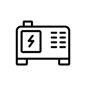 Electric steady current generator icon vector outline illustration Stock Illustration