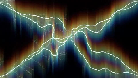 Electric storm. Dynamic lightning network on dark background. Stock Footage 315498829