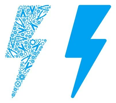 Electric Strike Composition of Service Tools 스톡 일러스트