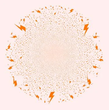 Electric Strike Icon Collage Exploding Round Cluster 스톡 일러스트