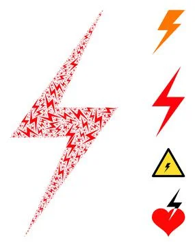 Electric Strike Icon Recursion Composition Stock Illustration