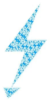 Electric Strike Recursion Collage of Itself Items Stock Illustration