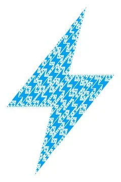 Electric Strike Recursive Mosaic of Itself Icons Stock Illustration