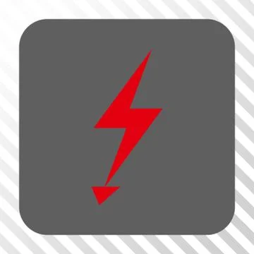 Electric Strike Rounded Square Button Illustrazione stock