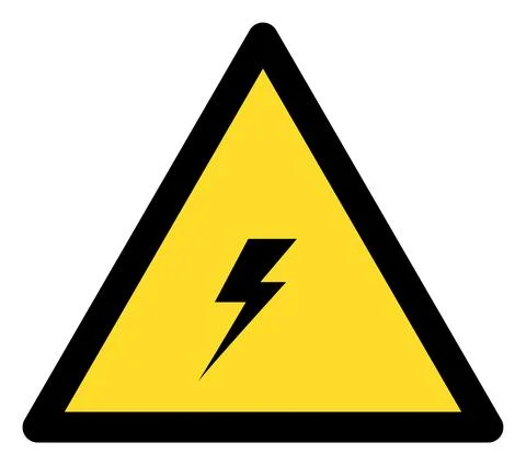 Electric Strike Warning Flat Icon Symbol Stock Illustration