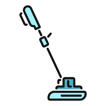 Electric string trimmer cutting grass line icon Stock-Illustration