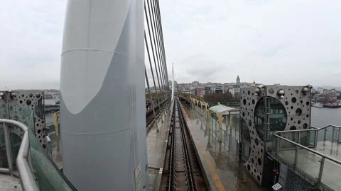 Electric subway train at station showcasing modern public transport Video stock 327555675