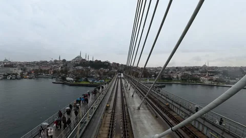 Electric subway train at station showcasing modern public transport Stock Footage 327558802