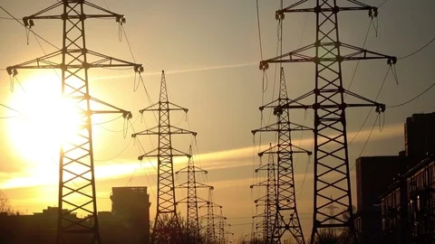 Electric support of high voltage power cables. Energy industry. Production Stock Footage 79853125