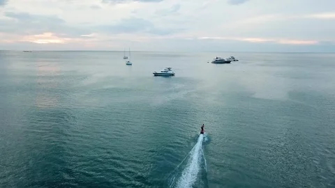 Electric surfboard at sunset Stock Footage 88162486