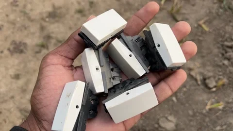 Electric Switch Button Held in Hand Close-Up 스톡 동영상 321788088